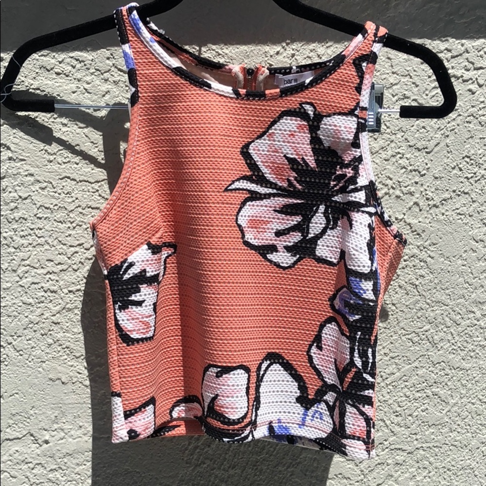 Bar III Floral Crop Top